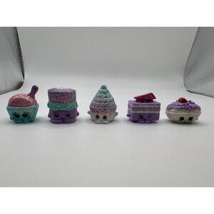Random Lot of Glitter Finished Shopkins Total Of 5 Mini Figures Collectibles‎